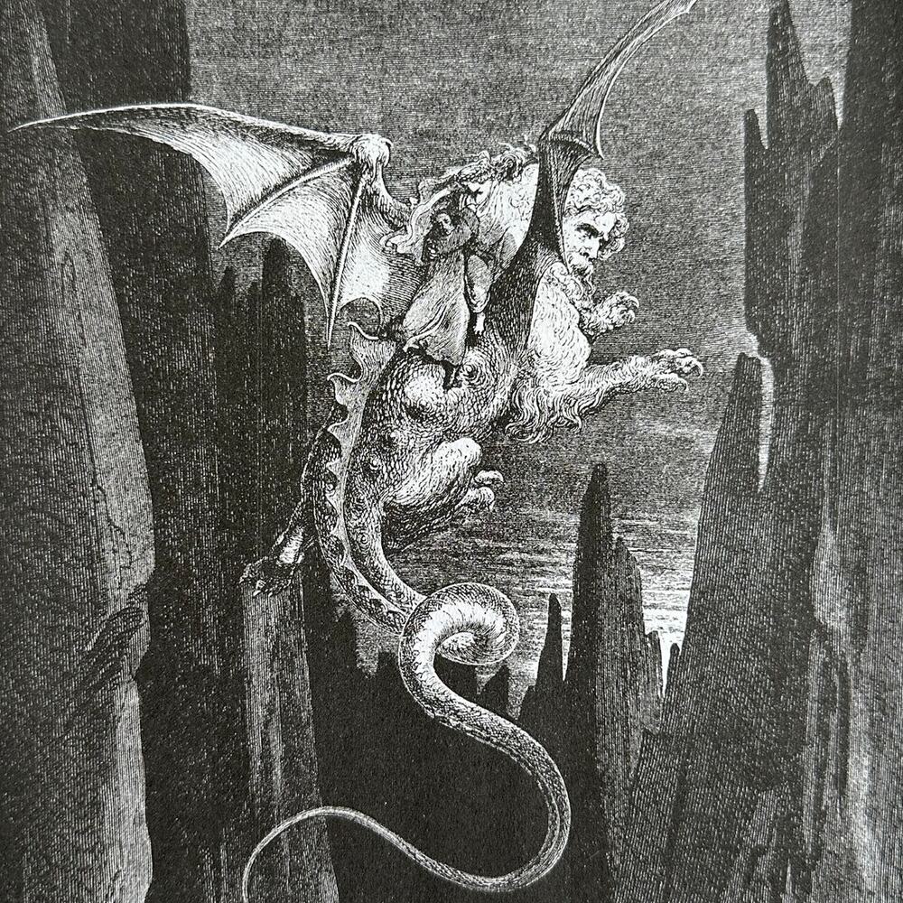 Dore, Geryon, Devils and Seducers, Divine Comedy Engraving Print ~ 250803-WH 705